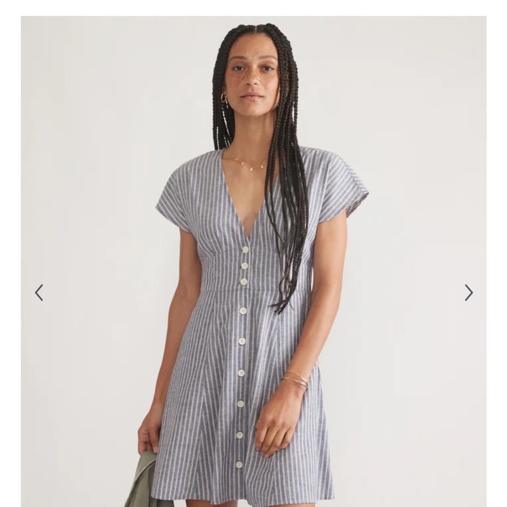 Marine Layer Blue and White Striped Mini Dress